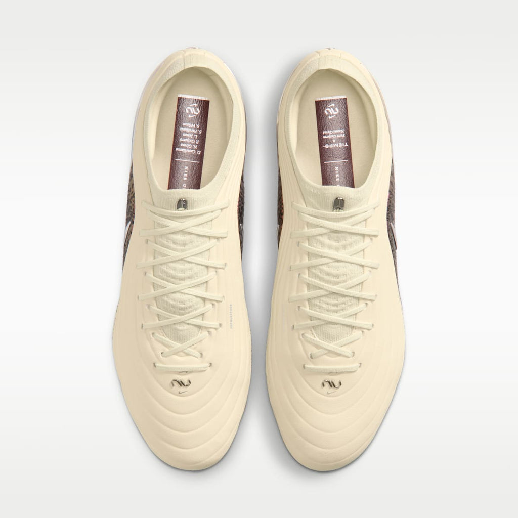 Nike United Tiempo Maestro Elite Firm-Ground Low-Top Soccer Cleats - Fossil/Burgundy Crush/Metallic Silver - Image 4