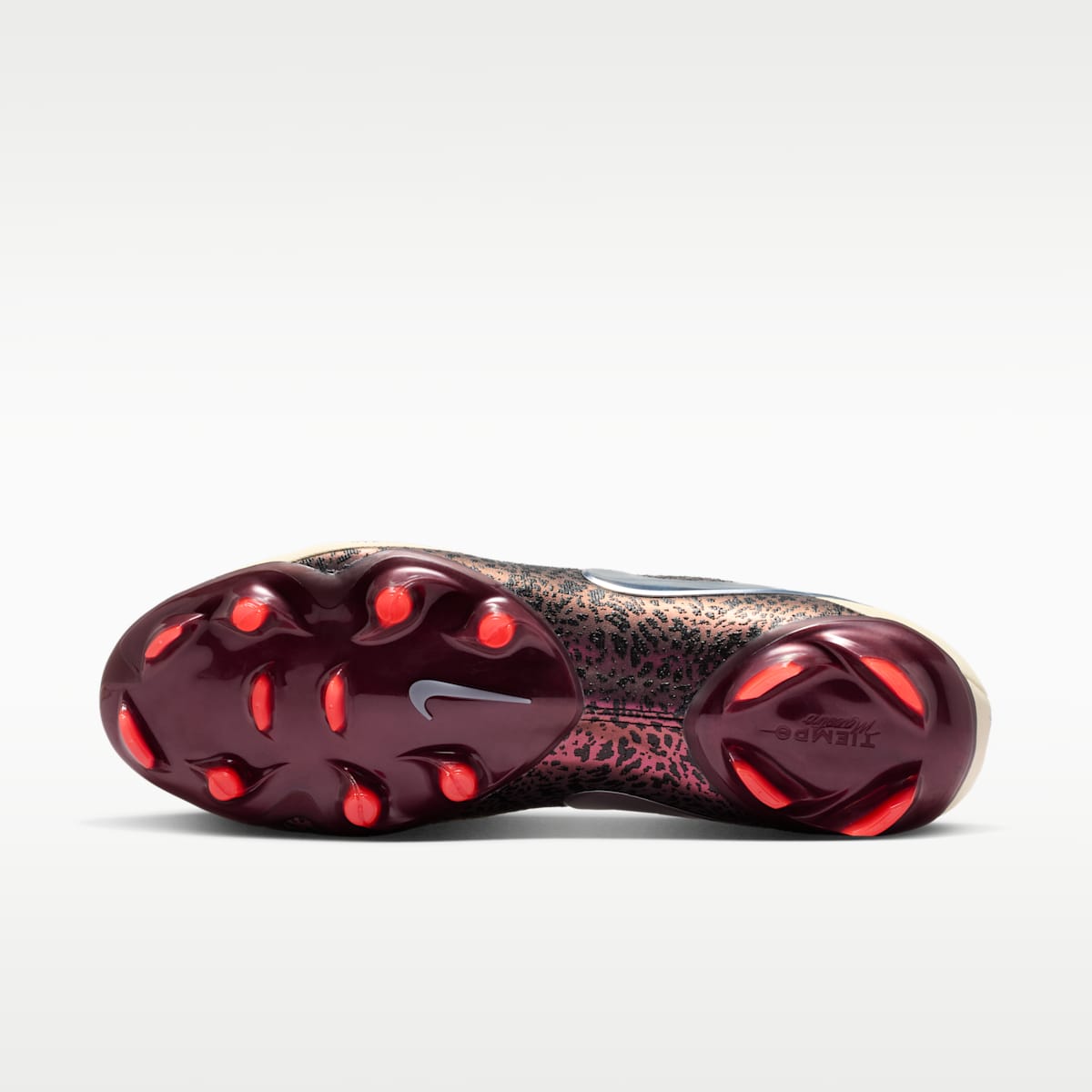 Nike United Tiempo Maestro Elite Firm-Ground Low-Top Soccer Cleats - Fossil/Burgundy Crush/Metallic Silver - Image 2