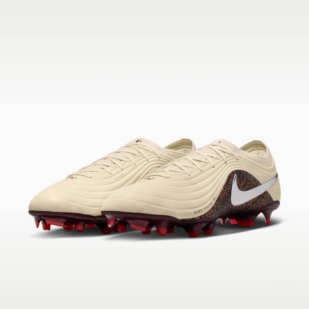 Nike United Tiempo Maestro Elite Firm-Ground Low-Top Soccer Cleats - Fossil/Burgundy Crush/Metallic Silver - Image 5
