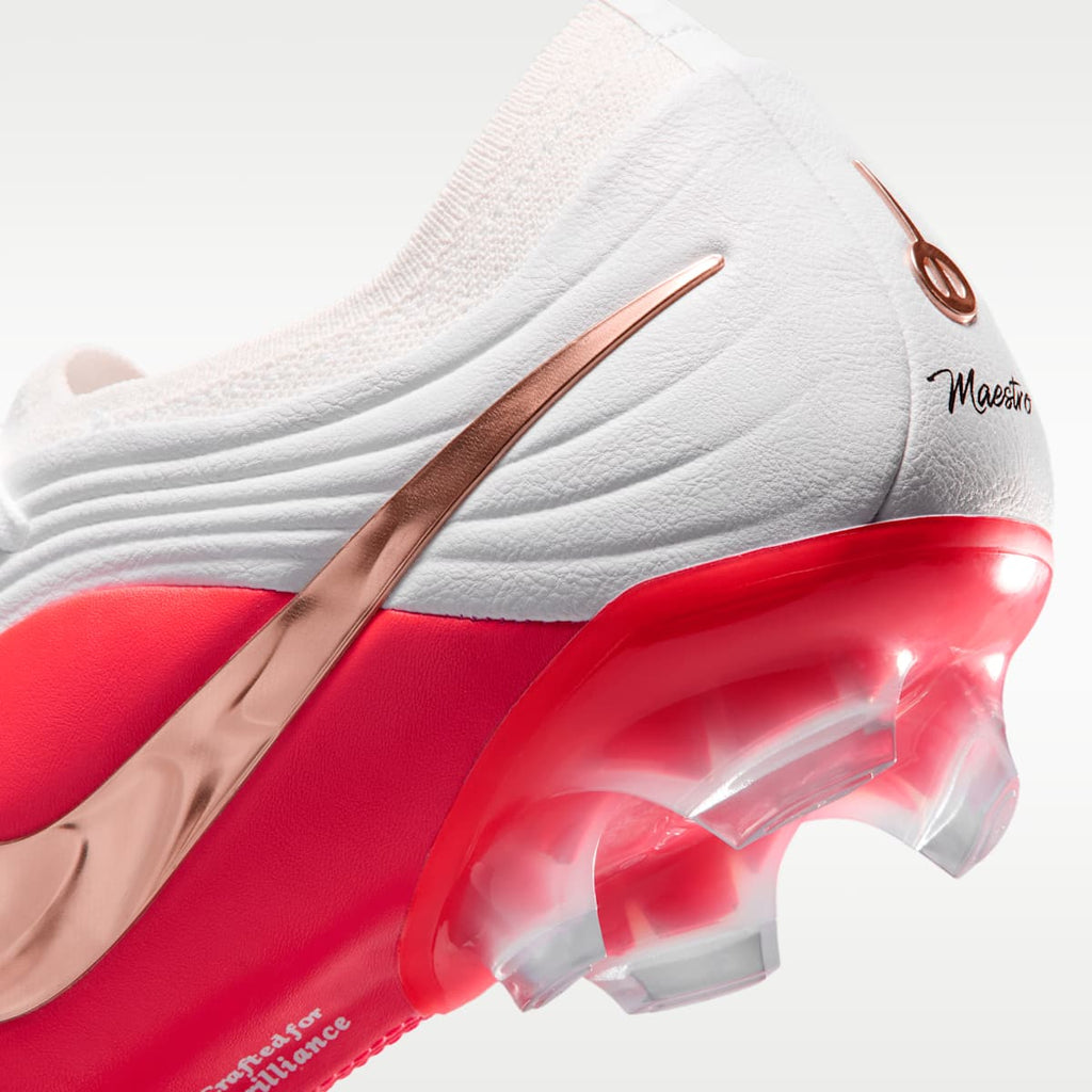 Nike Tiempo Maestro Elite Firm-Ground Low-Top Soccer Cleats - White/Bright Crimson/Blur - Image 9