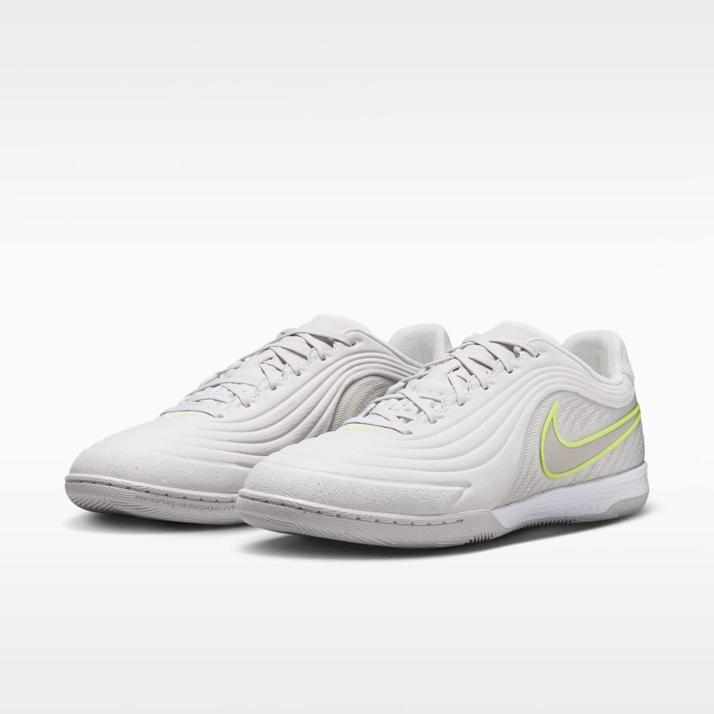 Nike Tiempo Reactgato Indoor/Court Low-Top Soccer Shoes - Vast Grey/Lemon Venom/Moon Particle - Image 5