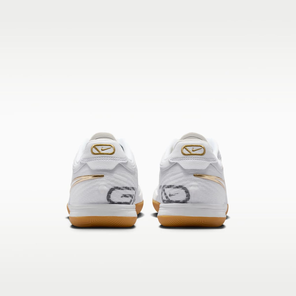 Nike Tiempo Reactgato Indoor/Court Low-Top Soccer Shoes - White/Metallic Gold - Image 6