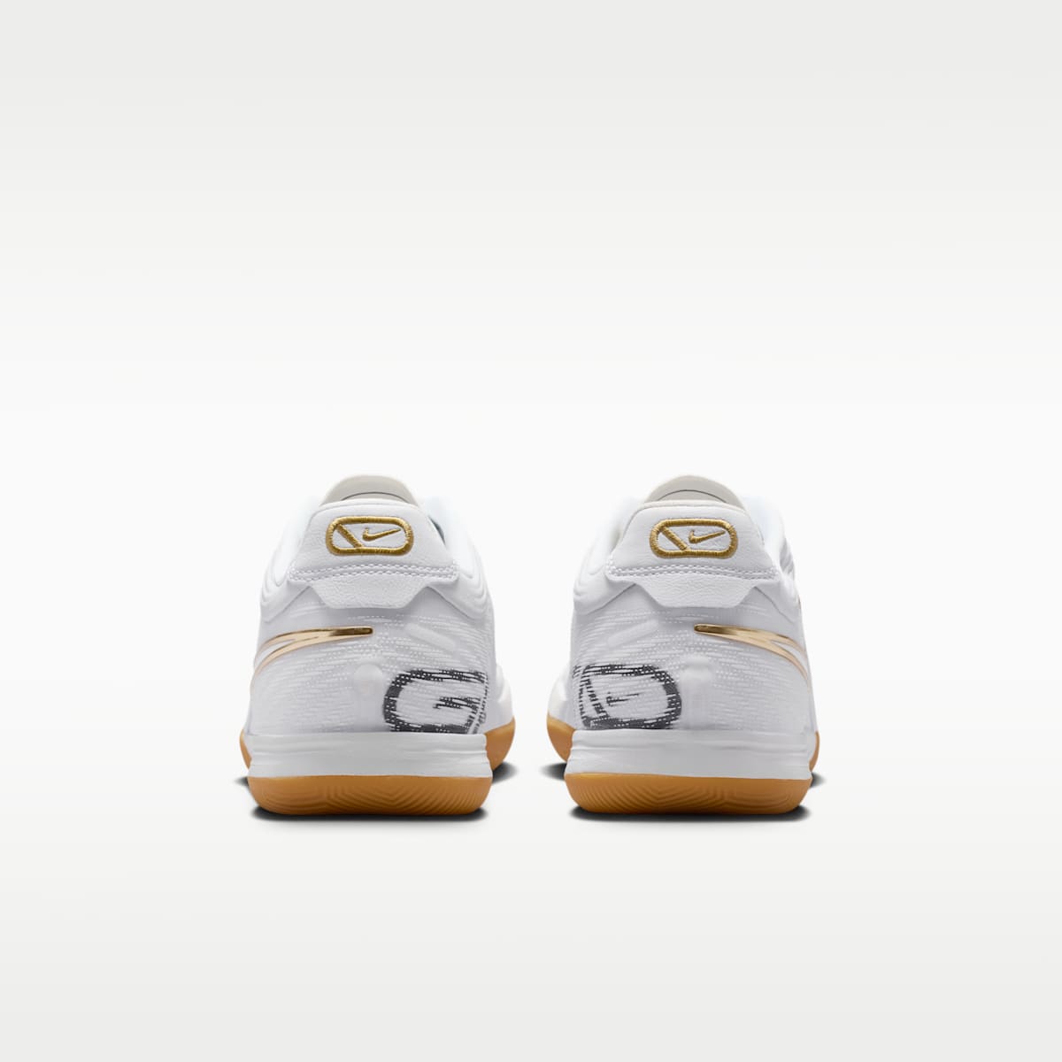 Nike Tiempo Reactgato Indoor/Court Low-Top Soccer Shoes - White/Metallic Gold - Image 6