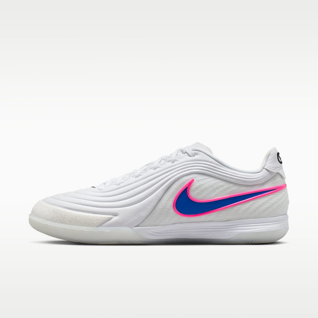 Nike Tiempo Reactgato Indoor/Court Low-Top Soccer Shoes - White/Pink Blast/Racer Blue - Image 1
