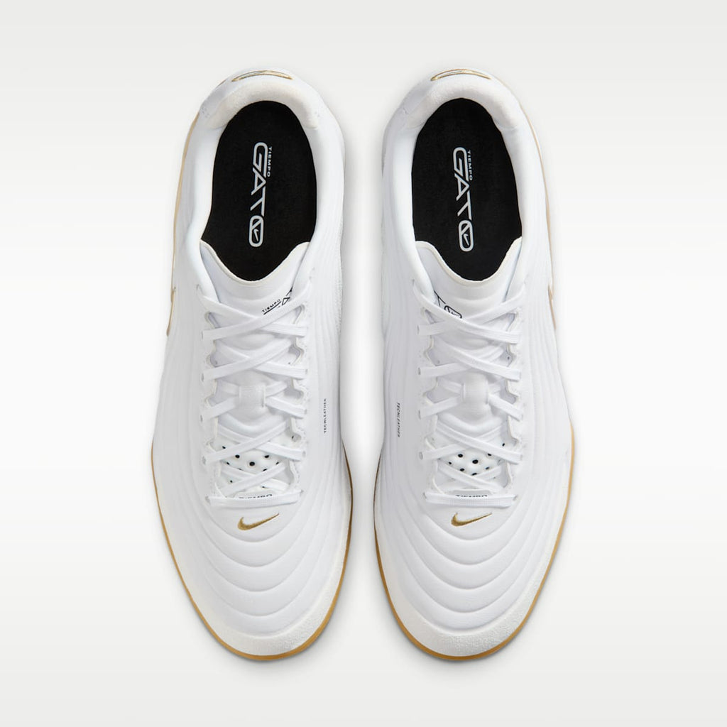 Women's Nike Tiempo Reactgato Indoor/Court Low-Top Soccer Shoes - White/Metallic Gold