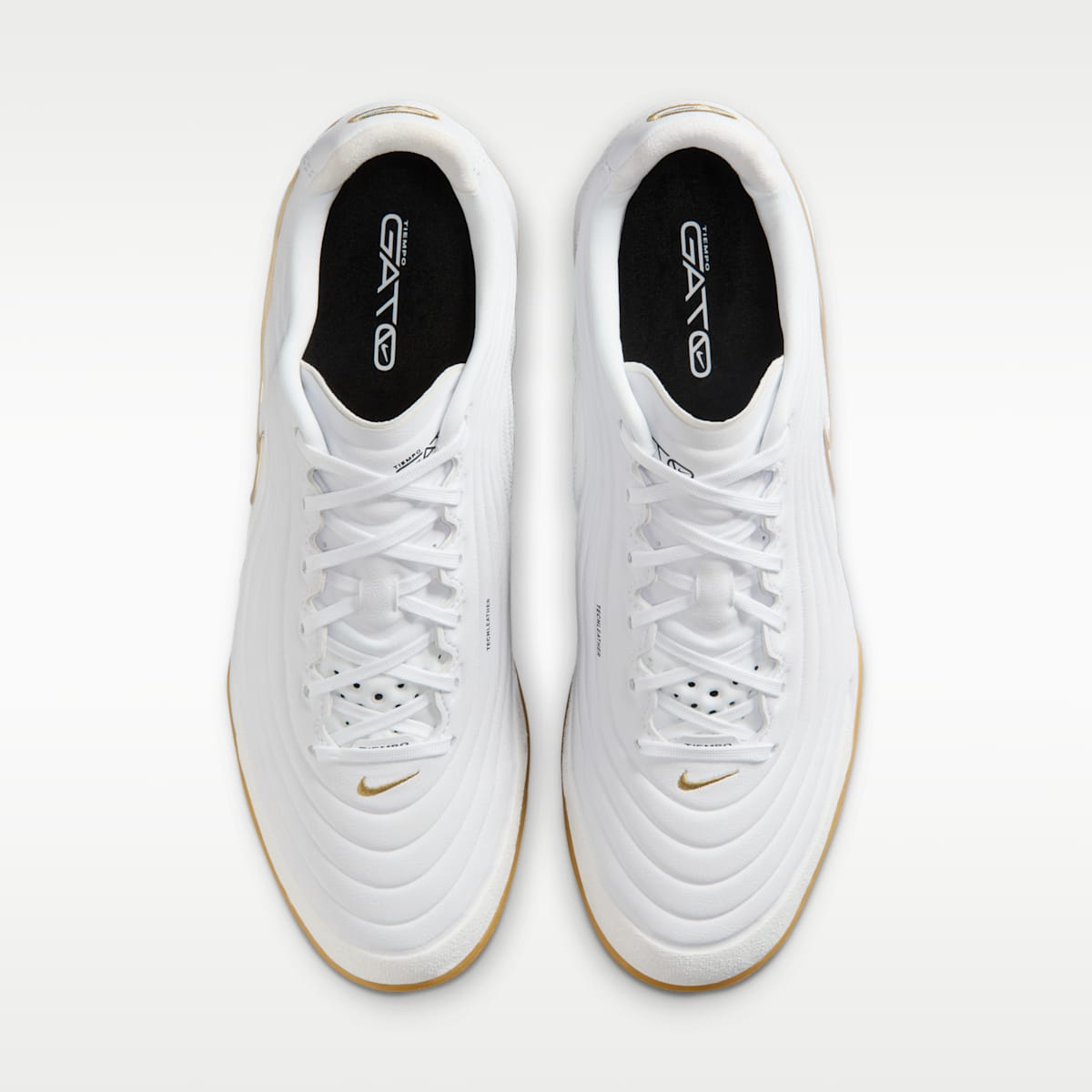Women's Nike Tiempo Reactgato Indoor/Court Low-Top Soccer Shoes - White/Metallic Gold