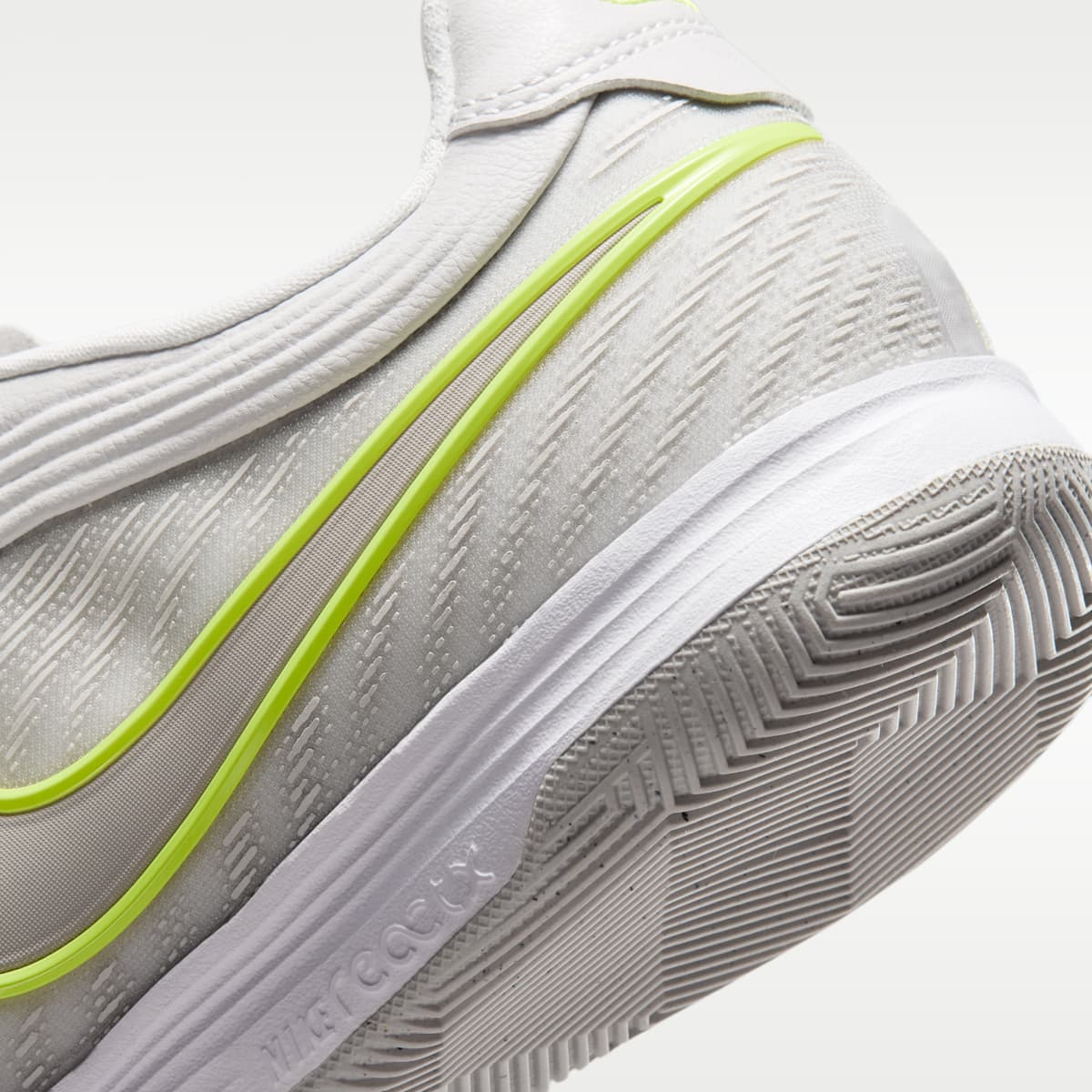 Nike Tiempo Reactgato Indoor/Court Low-Top Soccer Shoes - Vast Grey/Lemon Venom/Moon Particle - Image 8