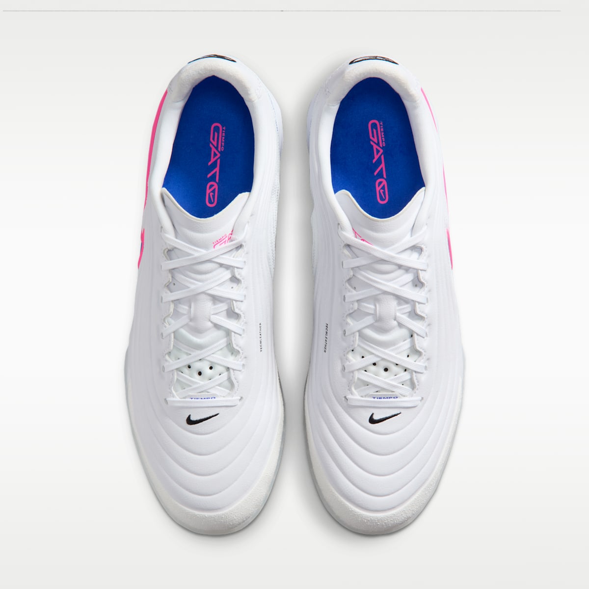 Nike Tiempo Reactgato Indoor/Court Low-Top Soccer Shoes - White/Pink Blast/Racer Blue - Image 4