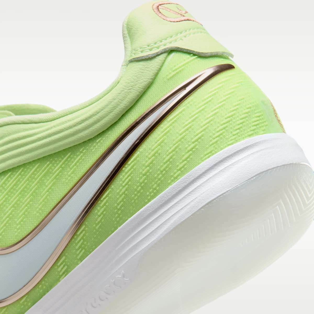 Nike Tiempo Reactgato LE Indoor/Court Low-Top Soccer Shoes - Light Liquid Lime/White - Image 8