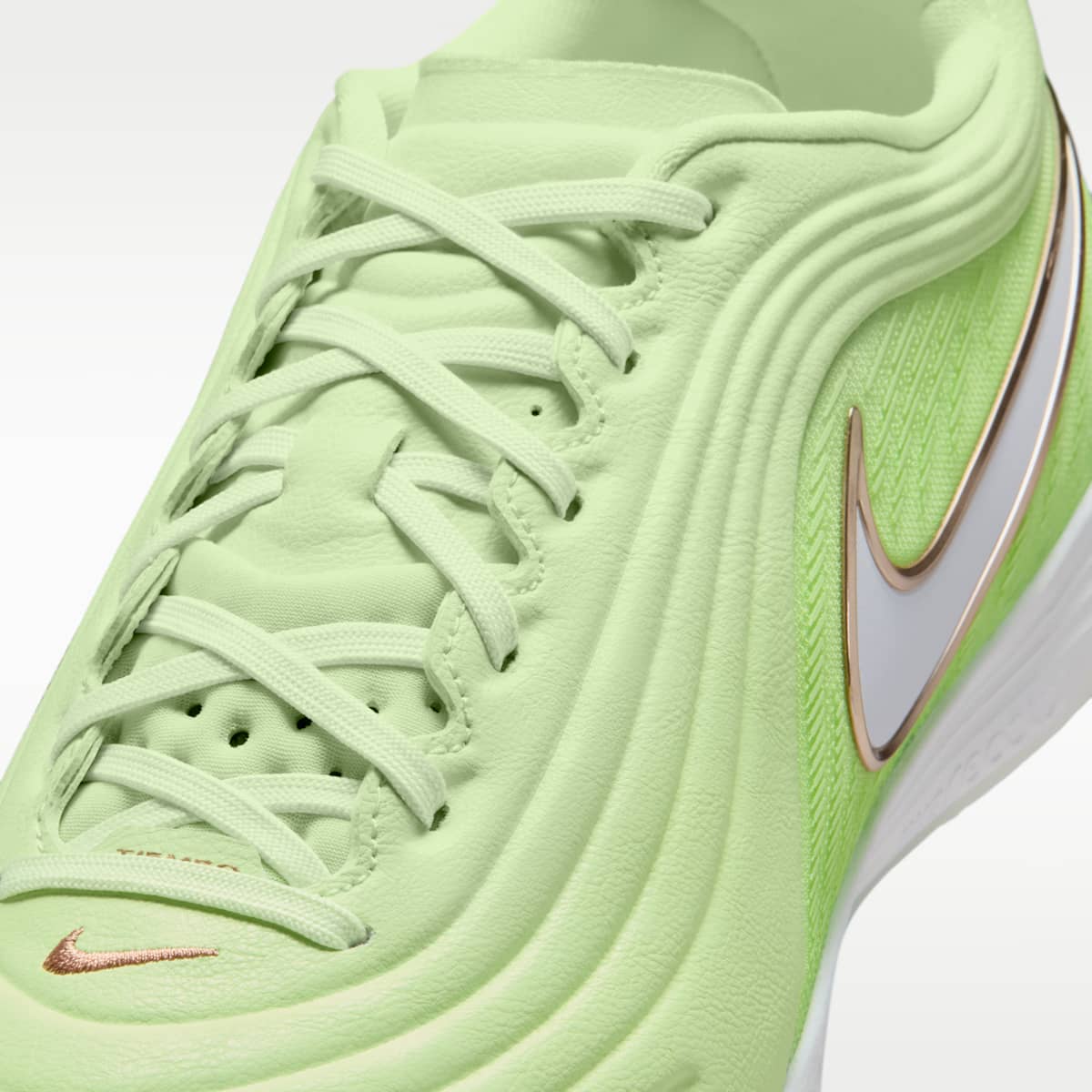 Nike Tiempo Reactgato LE Indoor/Court Low-Top Soccer Shoes - Light Liquid Lime/White - Image 7