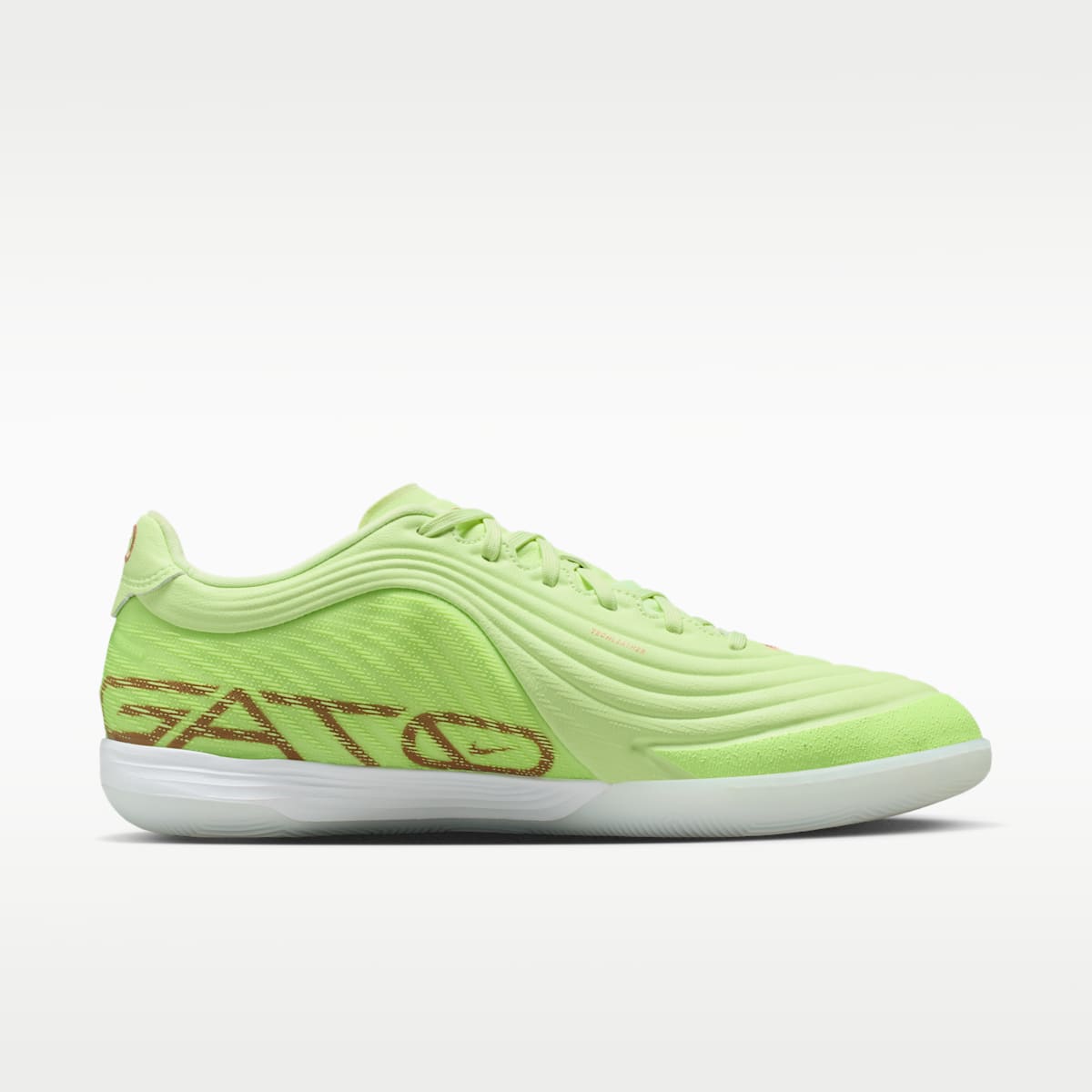 Nike Tiempo Reactgato LE Indoor/Court Low-Top Soccer Shoes - Light Liquid Lime/White - Image 3