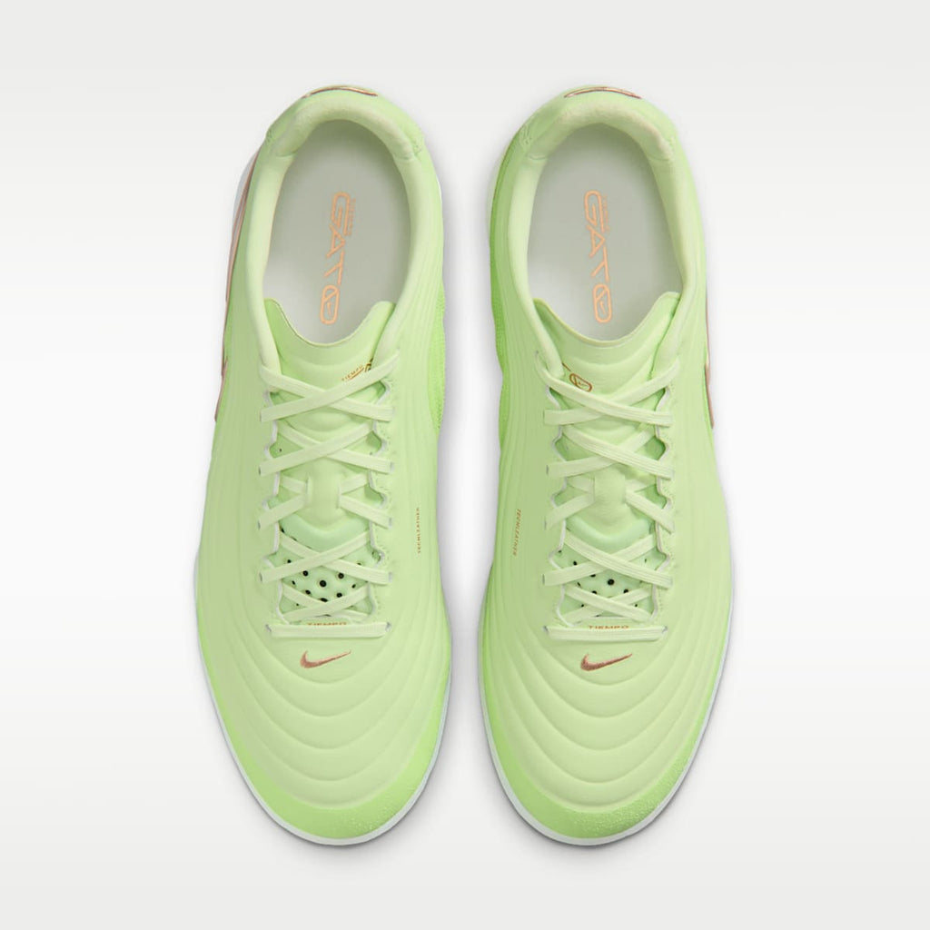 Nike Tiempo Reactgato LE Indoor/Court Low-Top Soccer Shoes - Light Liquid Lime/White - Image 4