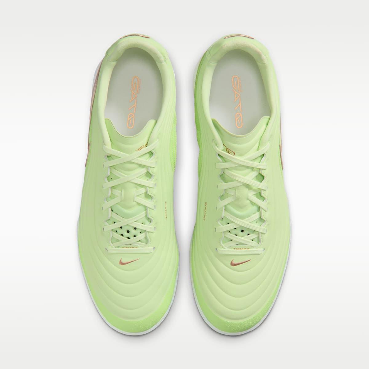 Nike Tiempo Reactgato LE Indoor/Court Low-Top Soccer Shoes - Light Liquid Lime/White - Image 4
