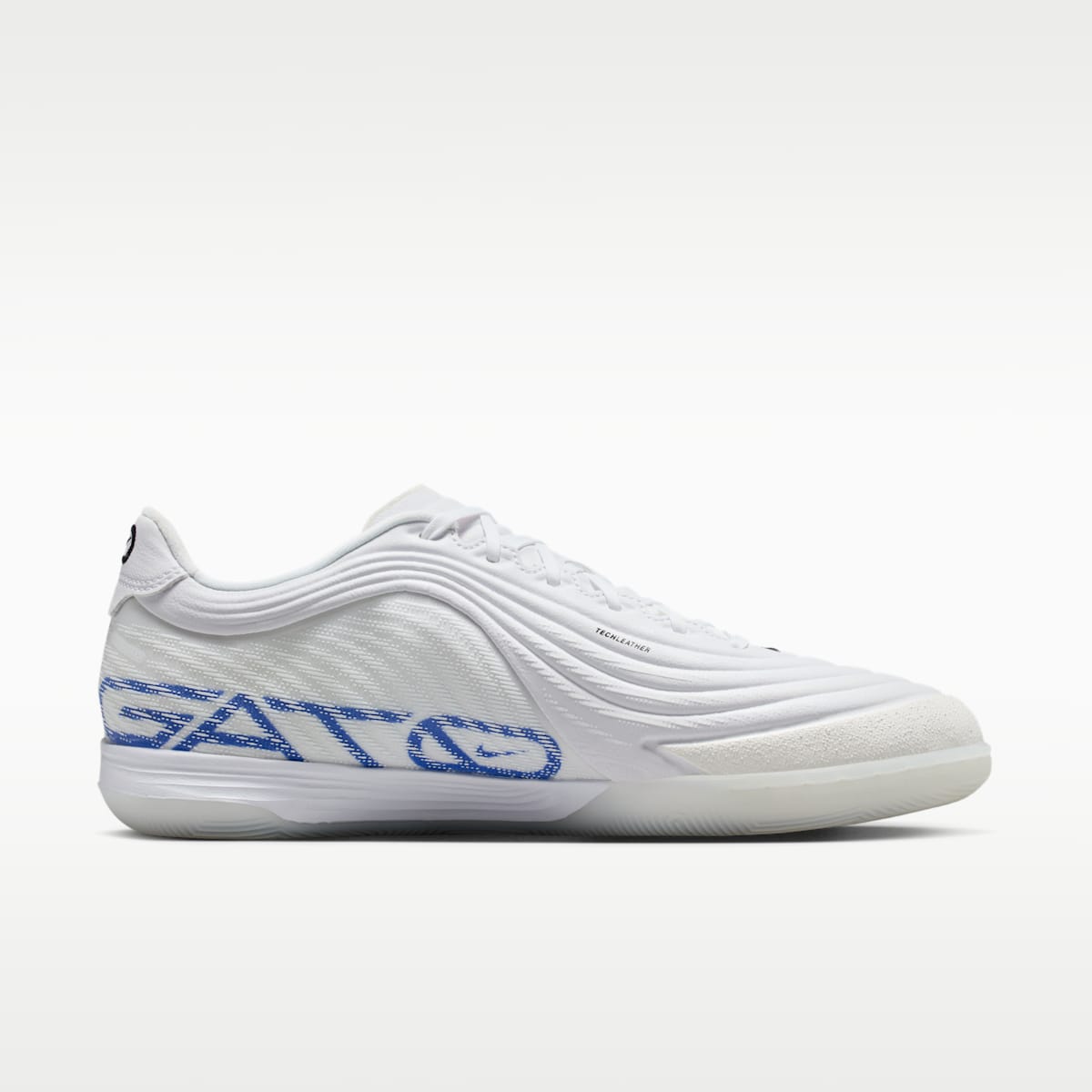 Nike Tiempo Reactgato Indoor/Court Low-Top Soccer Shoes - White/Pink Blast/Racer Blue - Image 3