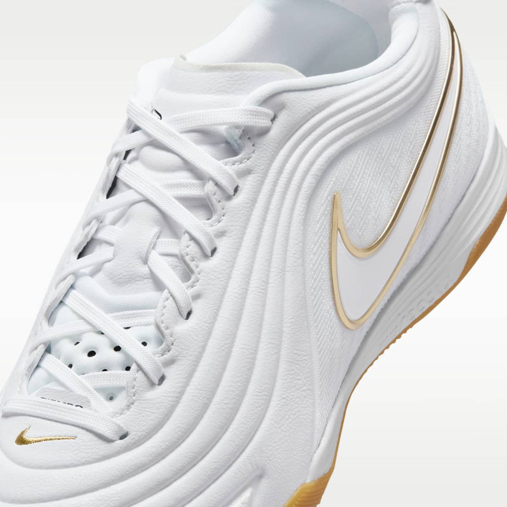 Women's Nike Tiempo Reactgato Indoor/Court Low-Top Soccer Shoes - White/Metallic Gold