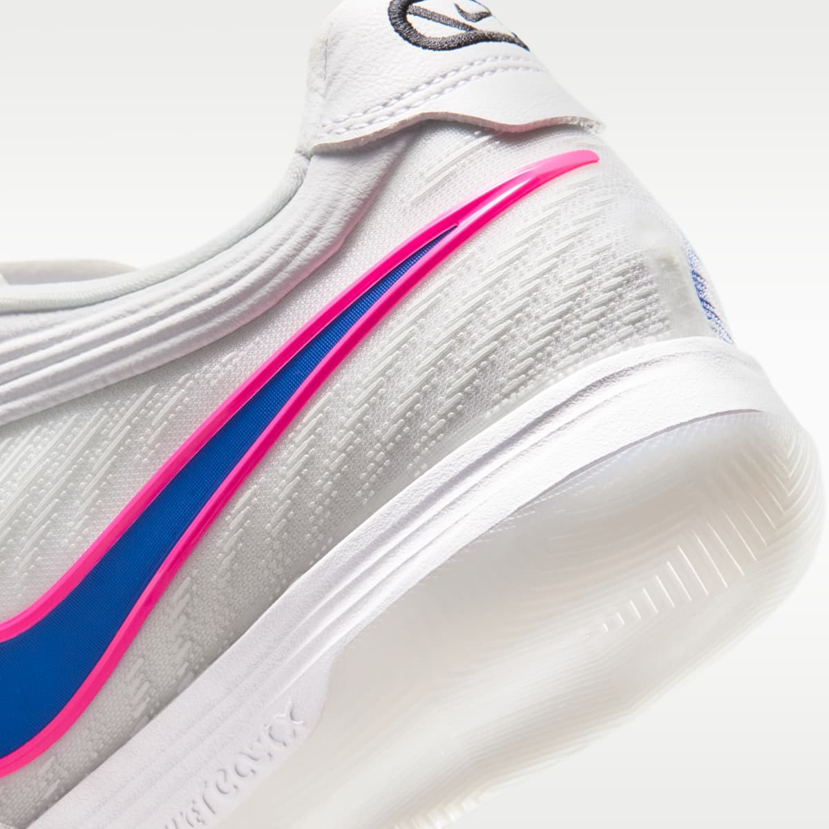 Nike Tiempo Reactgato Indoor/Court Low-Top Soccer Shoes - White/Pink Blast/Racer Blue - Image 8