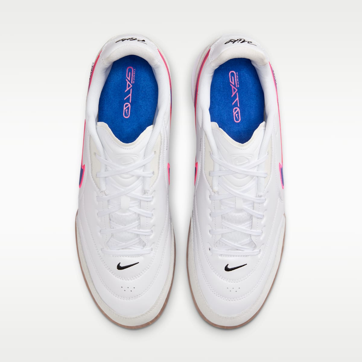 Nike Tiempo Streetgato Indoor/Court Low-Top Soccer Shoes - White/Pink Blast/Racer Blue - Image 4