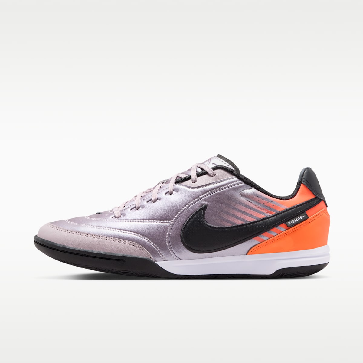 Nike Tiempo Streetgato PRM Heritage Indoor/Court Low-Top Soccer Shoes - Bleached Lilac/Total Orange/Black - Image 1