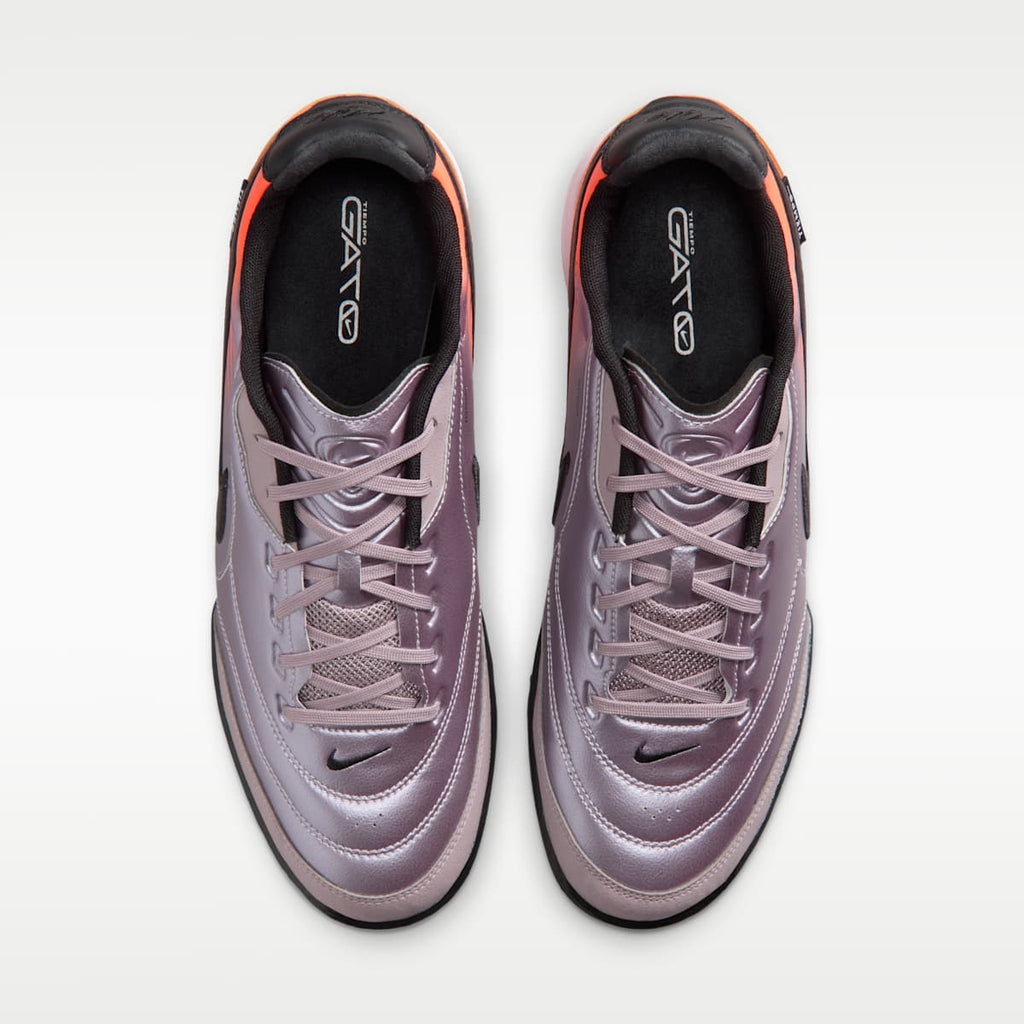 Nike Tiempo Streetgato PRM Heritage Indoor/Court Low-Top Soccer Shoes - Bleached Lilac/Total Orange/Black - Image 4