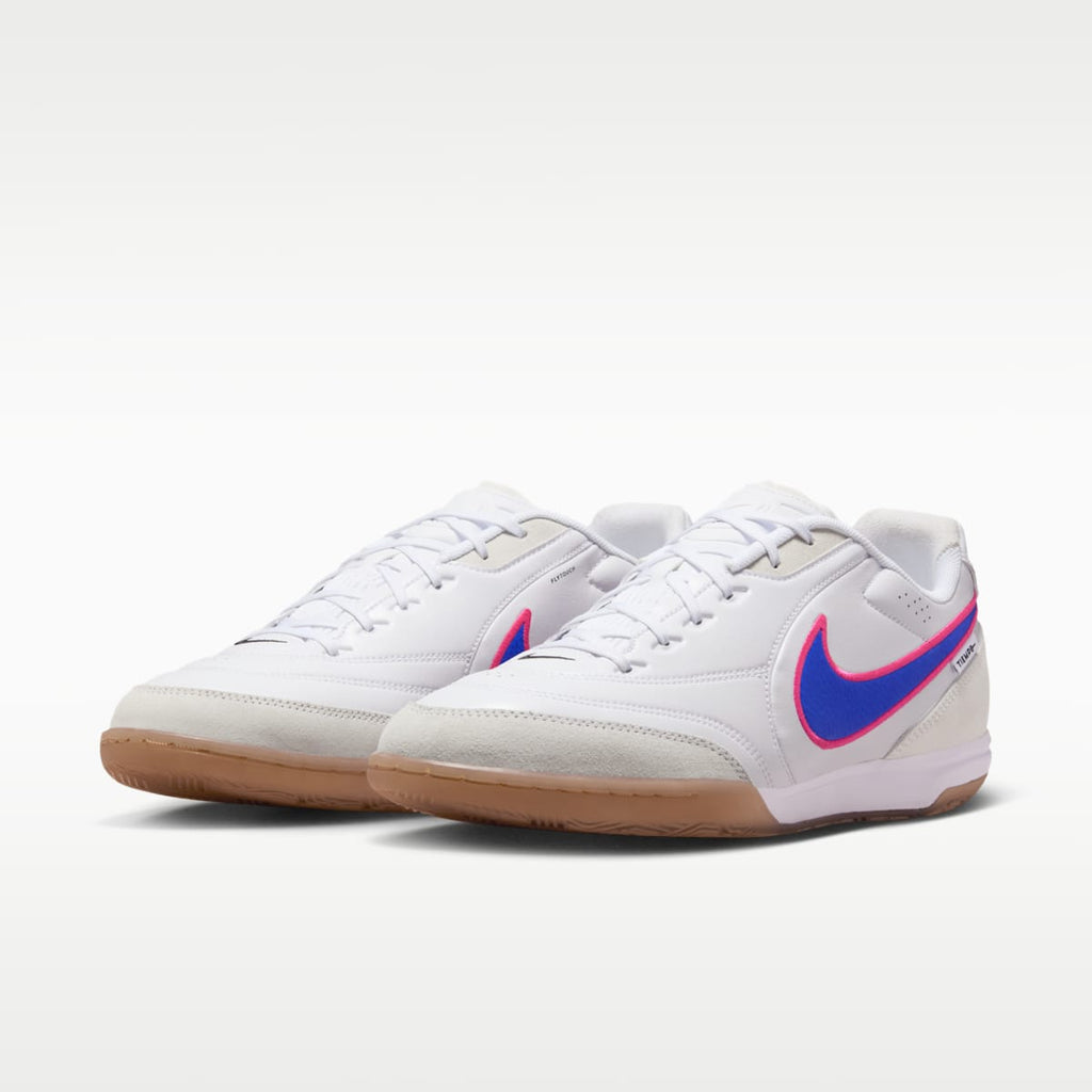Nike Tiempo Streetgato Indoor/Court Low-Top Soccer Shoes - White/Pink Blast/Racer Blue - Image 5
