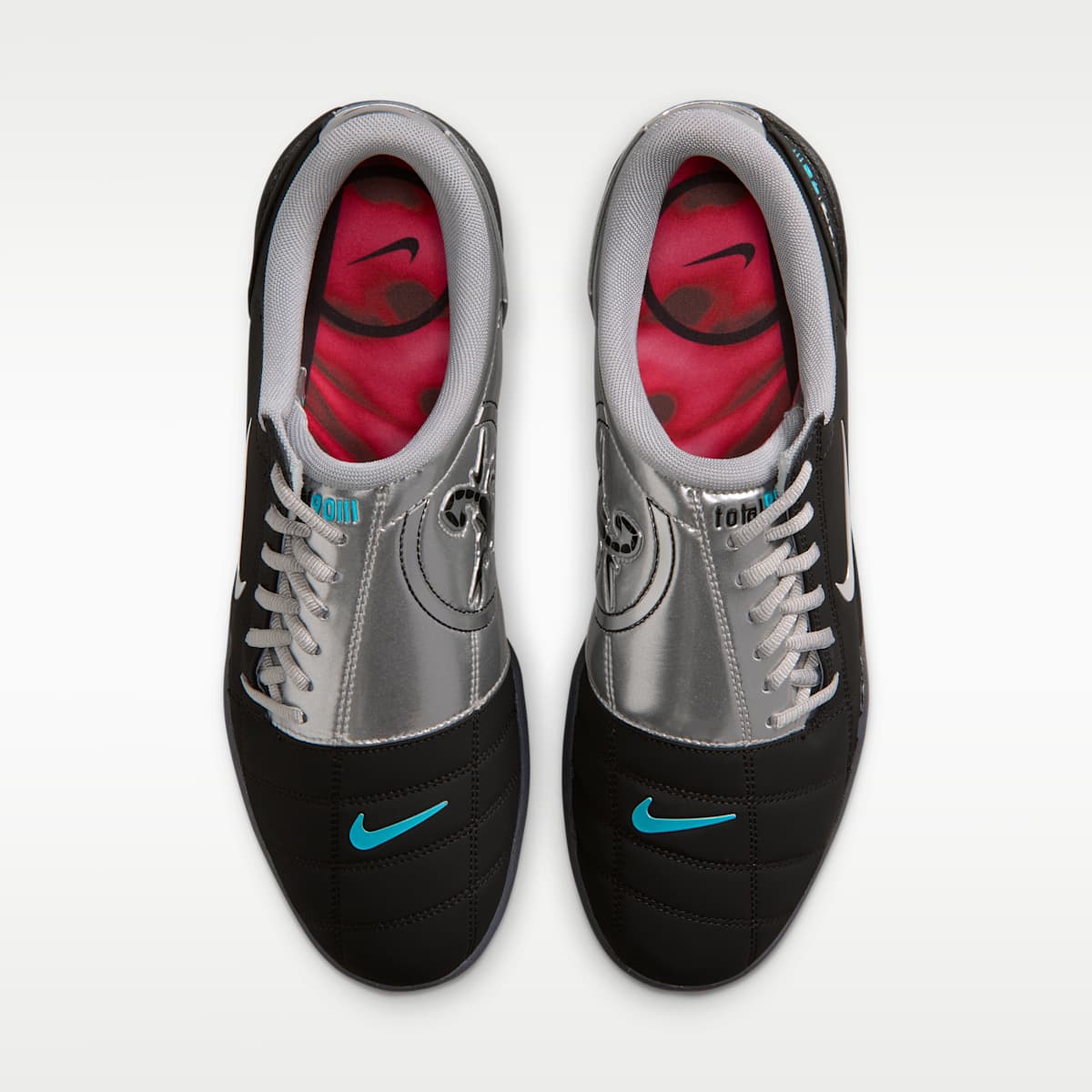 Nike Total 90 Soccer Shoes - Black/Gamma Blue/Metallic Silver - Image 4
