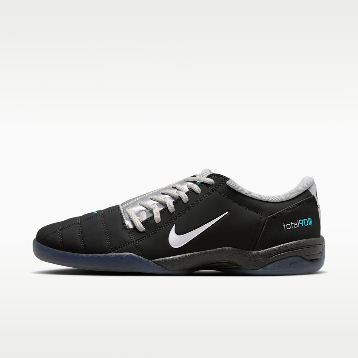 Nike Total 90 Soccer Shoes - Black/Gamma Blue/Metallic Silver - Image 1
