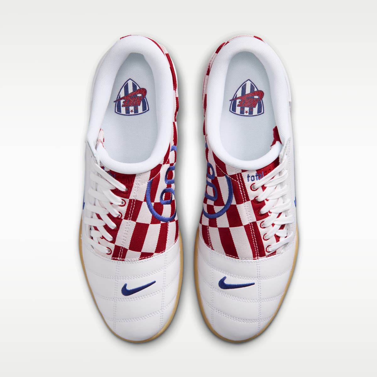 Nike Total 90 Checkered Men's Shoes - White/University Red/Gum Yellow/Deep Royal Blue - Image 4