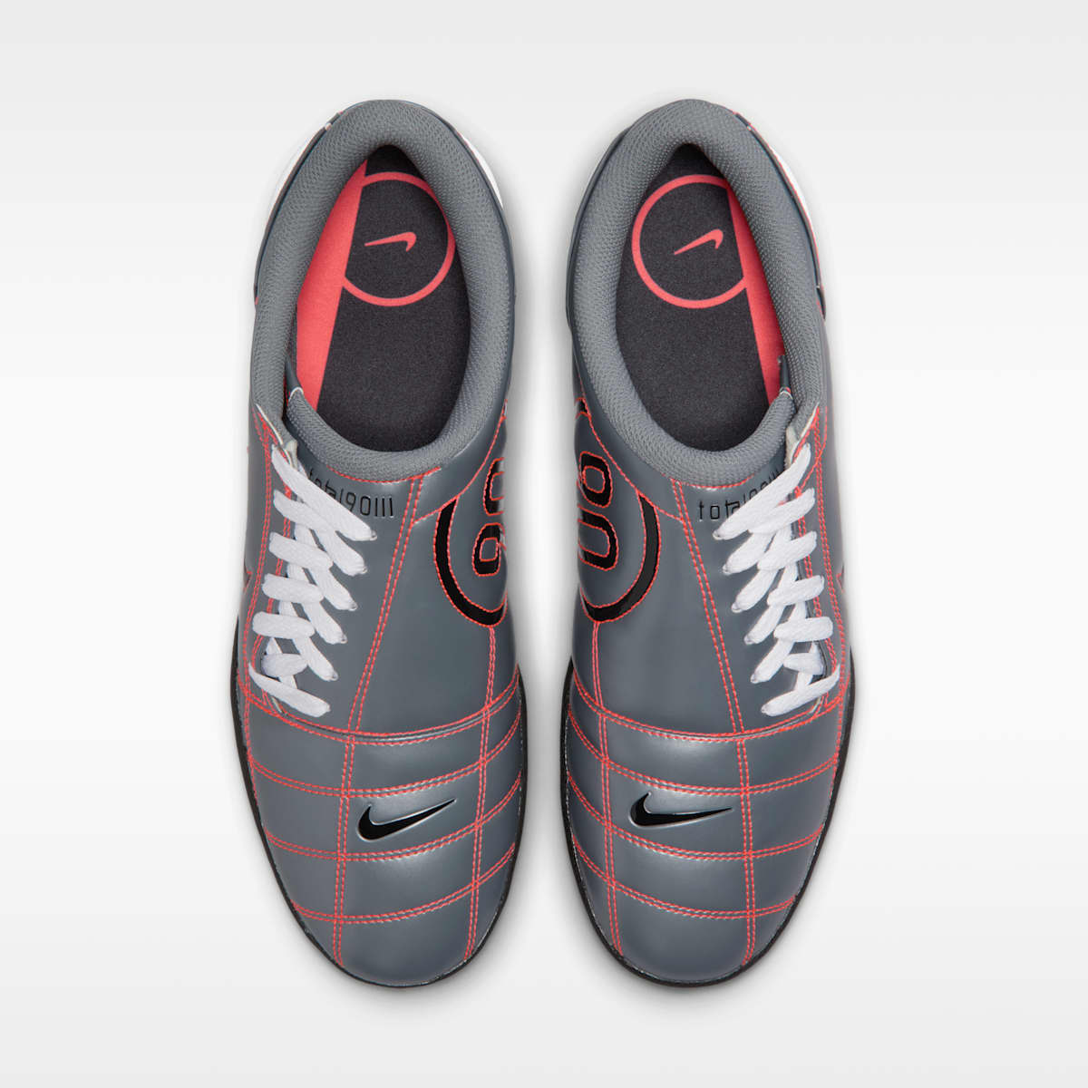 Nike Total 90 Men's Shoes - Smoke Grey/Bright Crimson/White/Black - Image 4