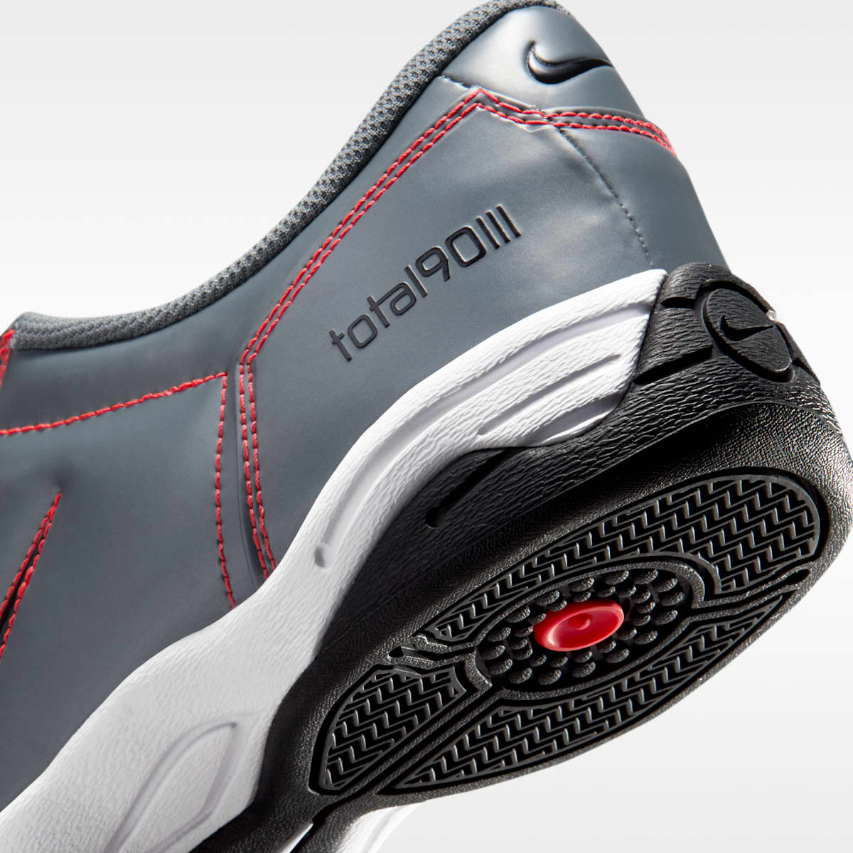 Nike Total 90 Men's Shoes - Smoke Grey/Bright Crimson/White/Black - Image 8