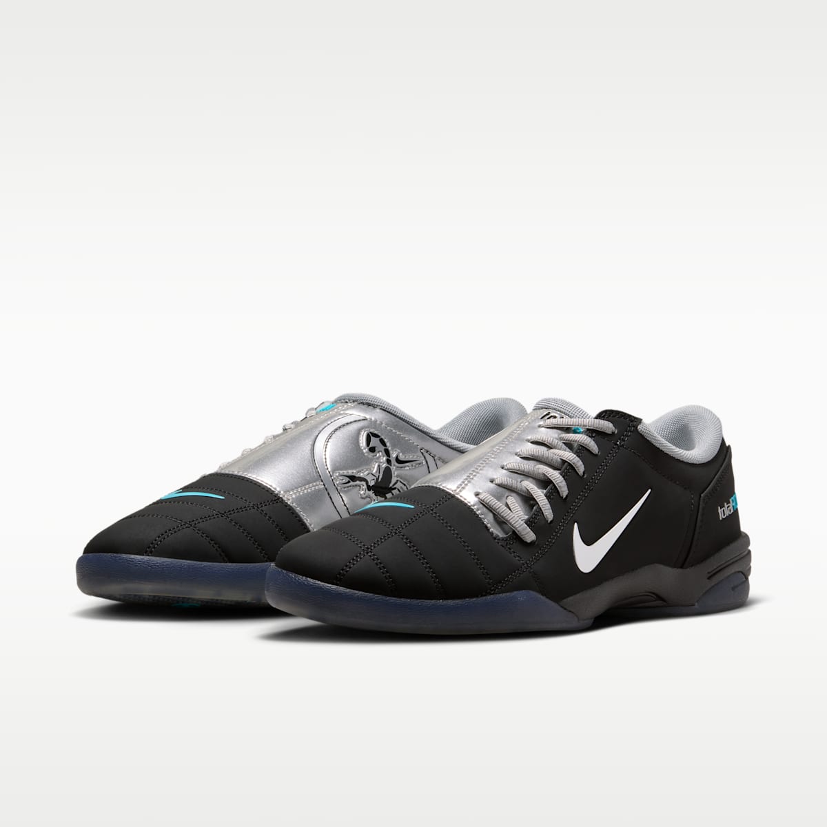 Nike Total 90 Soccer Shoes - Black/Gamma Blue/Metallic Silver - Image 5