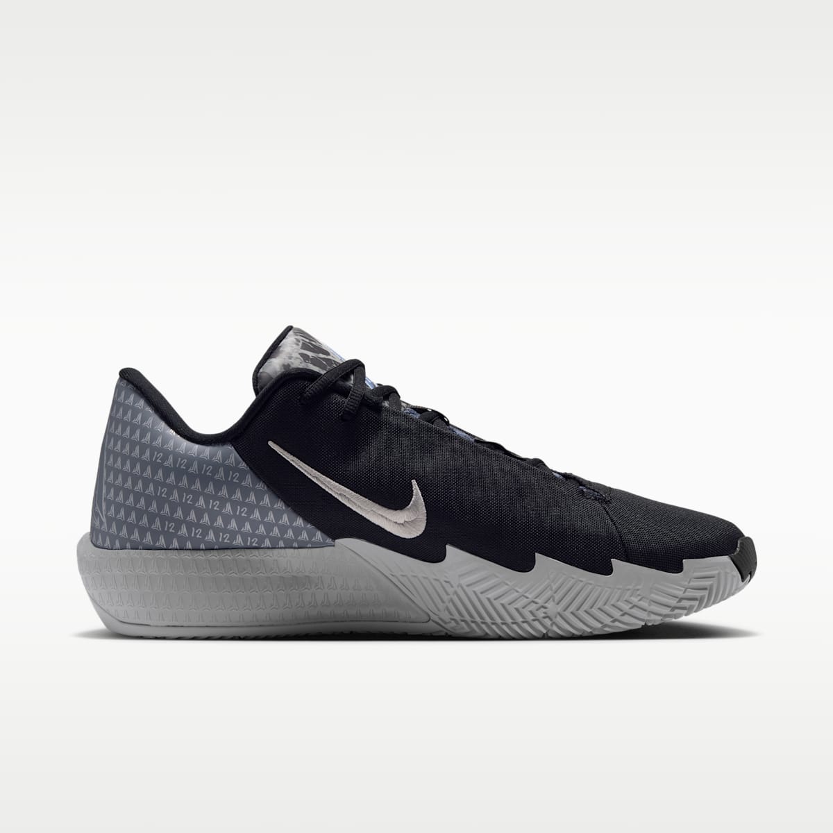 Ja Twelve Time Basketball Shoes - Black/Smoke Grey/Light Smoke Grey/Metallic Silver - Image 3