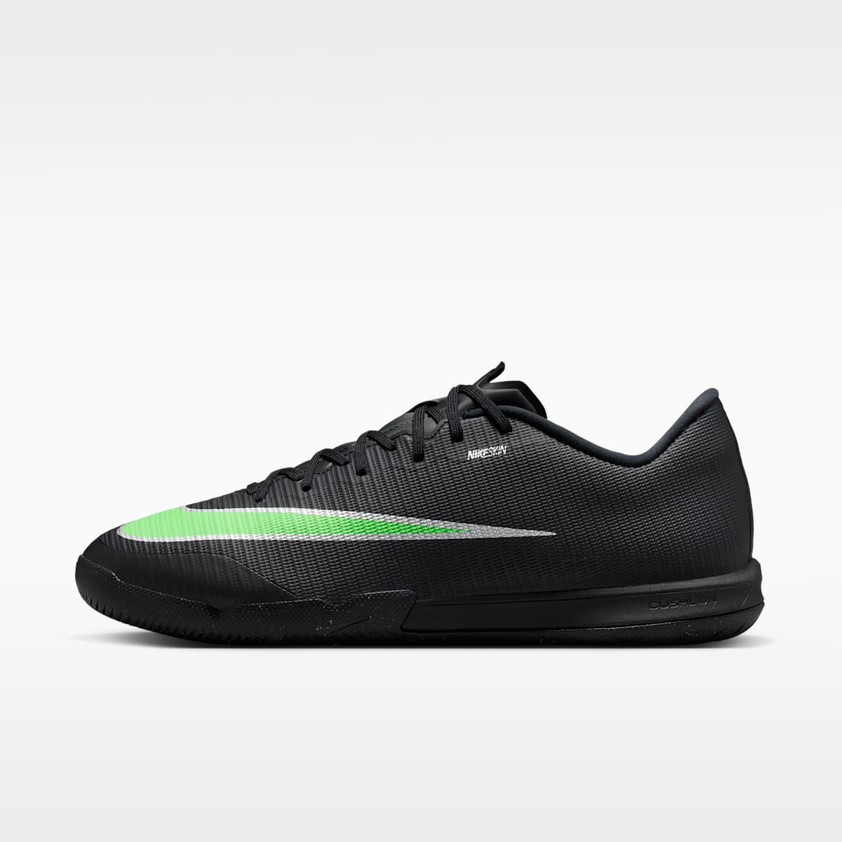 Nike Mercurial Vapor 17 Academy Indoor/Court Low-Top Soccer Shoes - Black/Black/Illusion Green - Image 1
