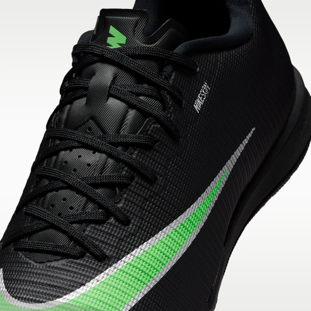 Nike Mercurial Vapor 17 Academy Indoor/Court Low-Top Soccer Shoes - Black/Black/Illusion Green - Image 7