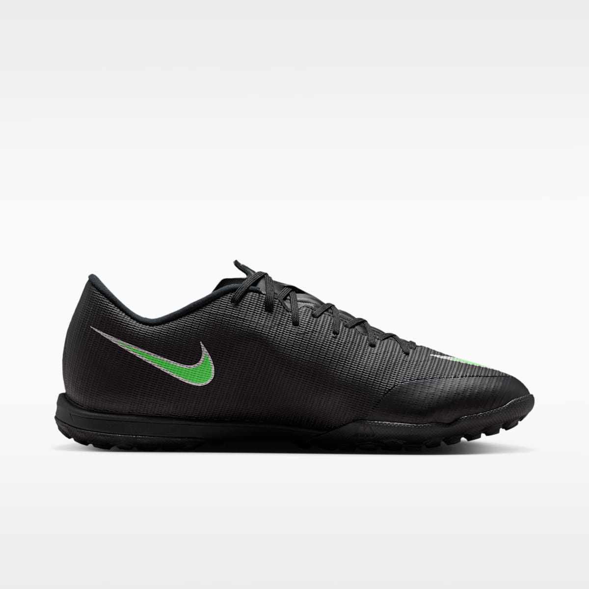 Nike Mercurial Vapor 17 Academy Turf Low-Top Soccer Shoes - Black/Black/Illusion Green - Image 3