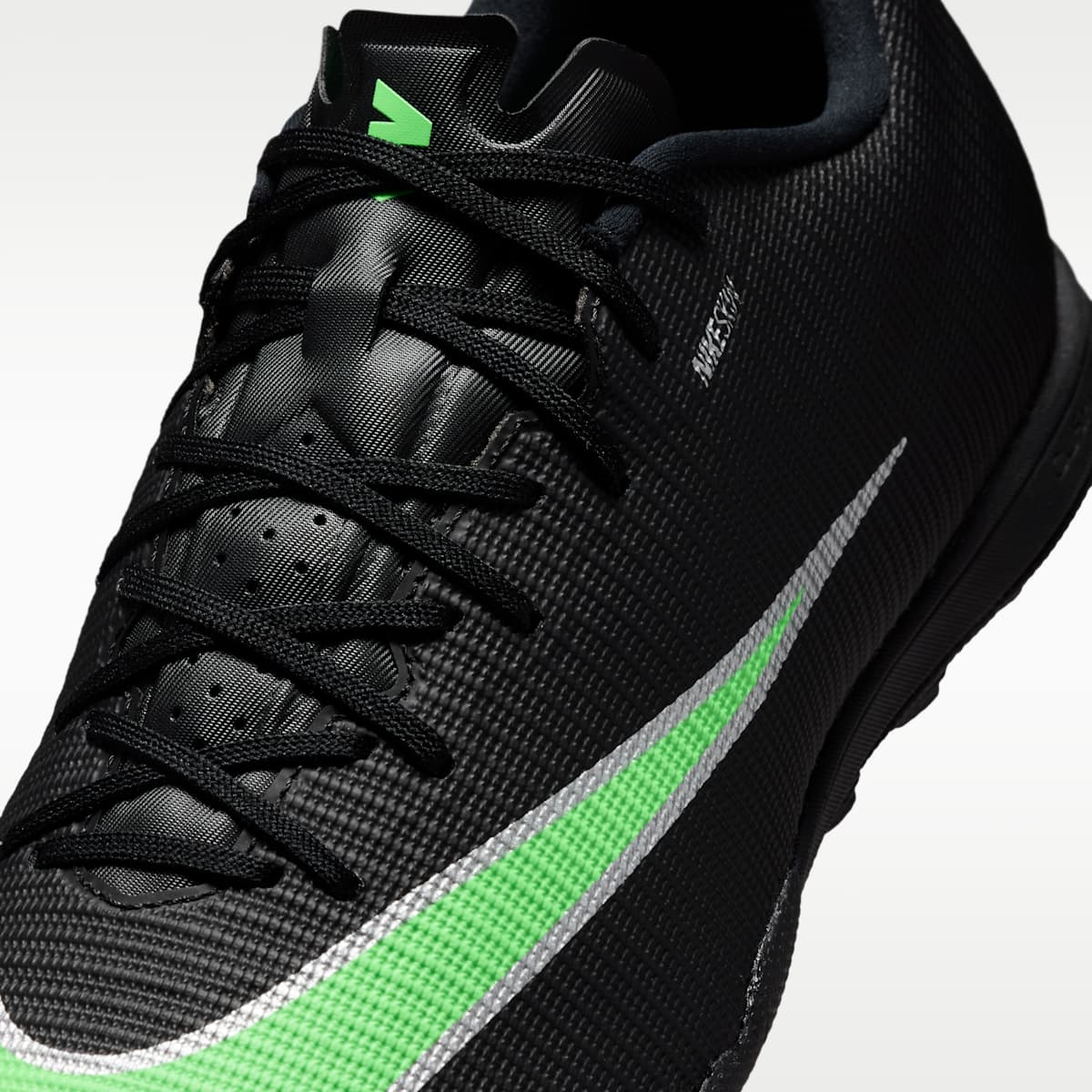 Nike Mercurial Vapor 17 Academy Turf Low-Top Soccer Shoes - Black/Black/Illusion Green - Image 7