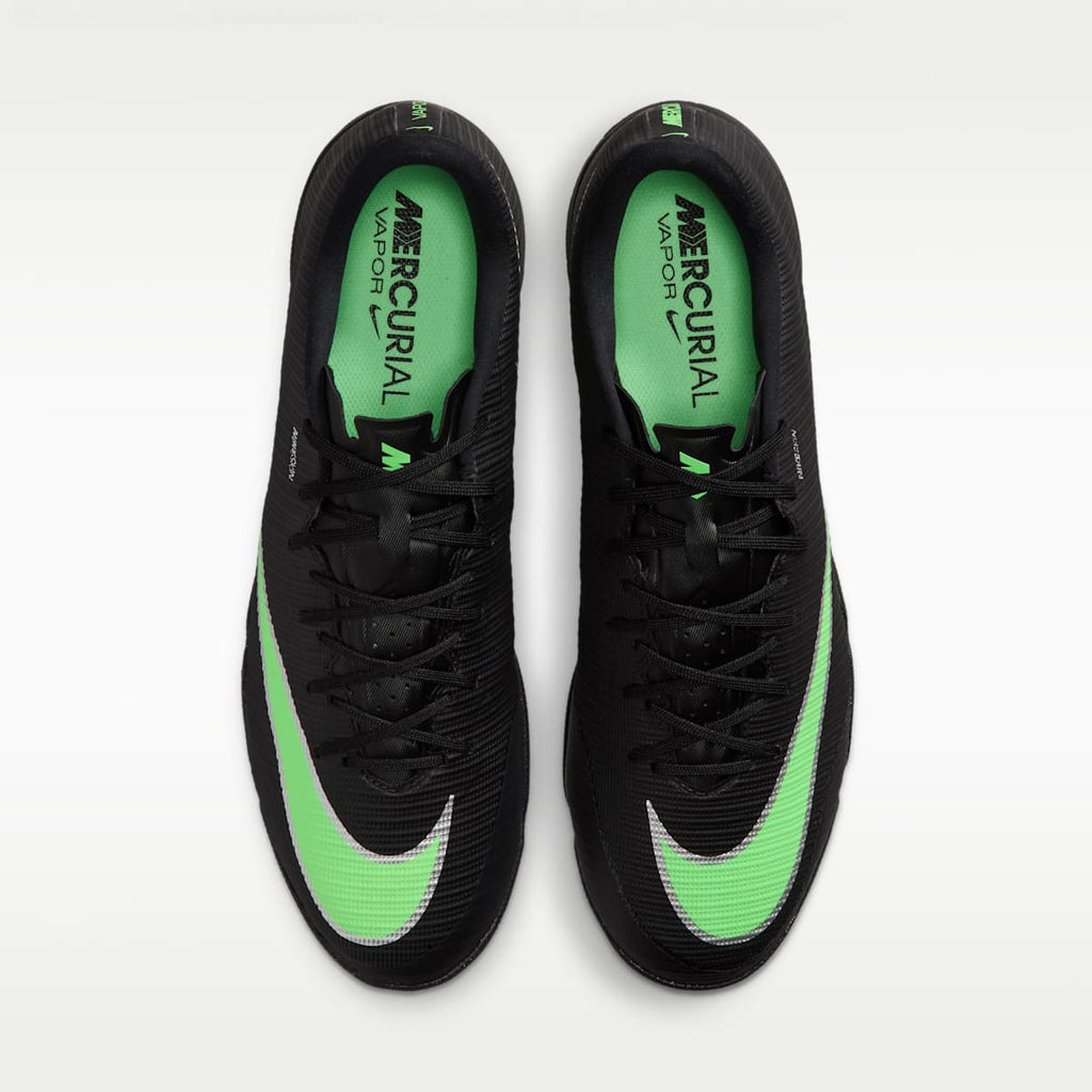 Nike Mercurial Vapor 17 Academy Turf Low-Top Soccer Shoes - Black/Black/Illusion Green - Image 4