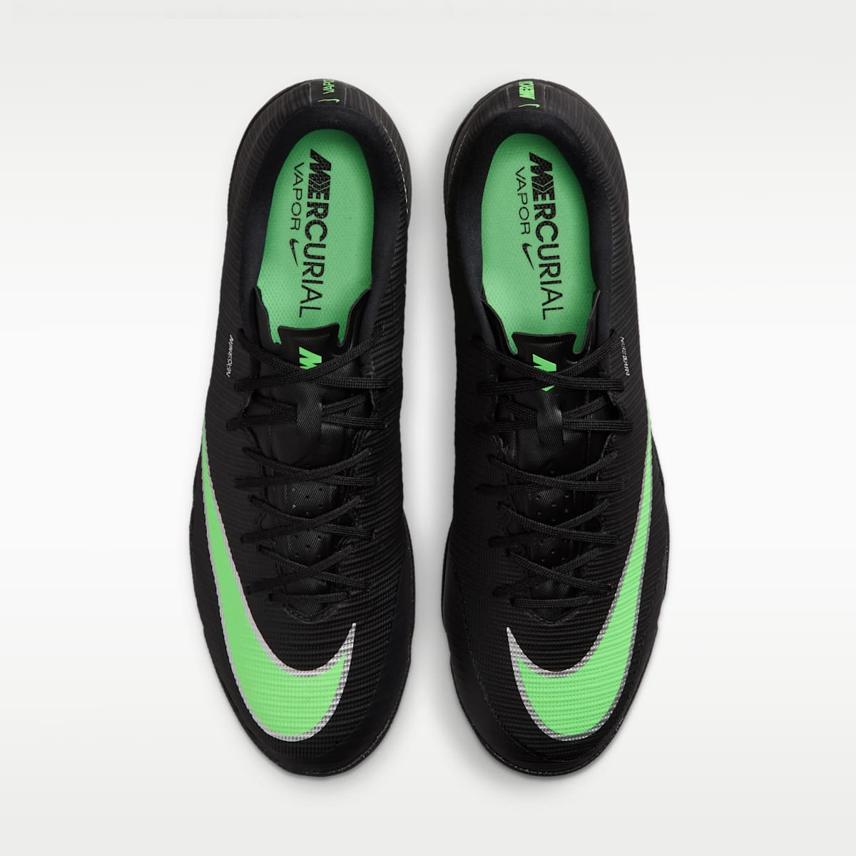 Nike Mercurial Vapor 17 Academy Turf Low-Top Soccer Shoes - Black/Black/Illusion Green - Image 4