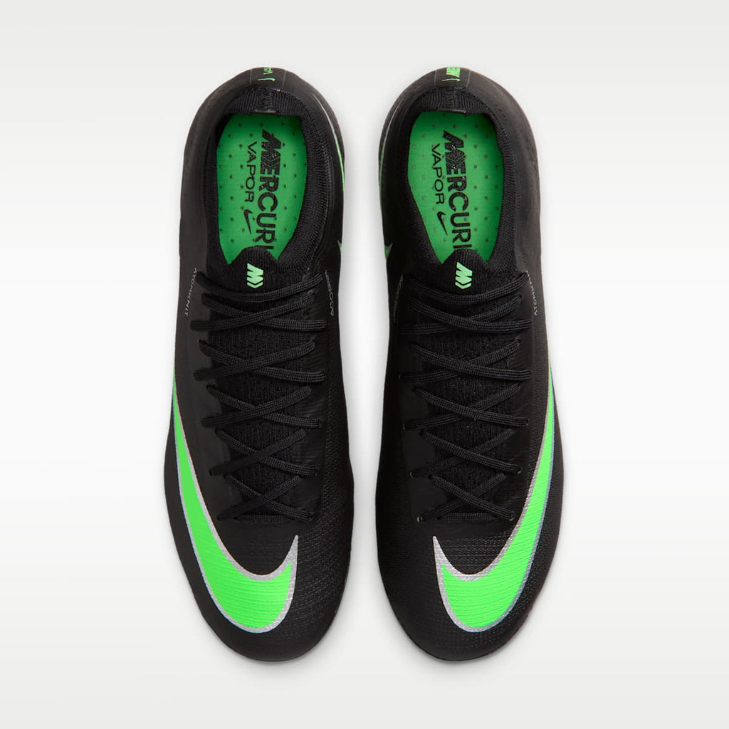 Nike Mercurial Vapor 17 Elite Firm-Ground Low-Top Soccer Cleats - Black/Black/Illusion Green - Image 4