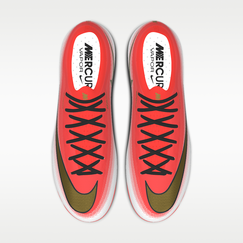 Women's Nike Mercurial Vapor 17 Elite By You Custom Firm-Ground Low-Top Soccer Cleats - Bright Crimson/White