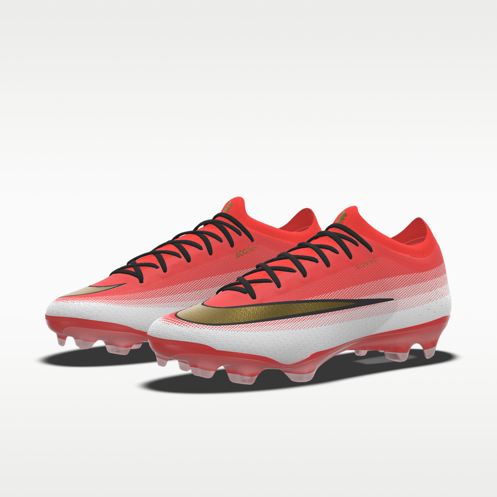 Women's Nike Mercurial Vapor 17 Elite By You Custom Firm-Ground Low-Top Soccer Cleats - Bright Crimson/White