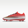 Women's Nike Mercurial Vapor 17 Elite By You Custom Firm-Ground Low-Top Soccer Cleats - Bright Crimson/White