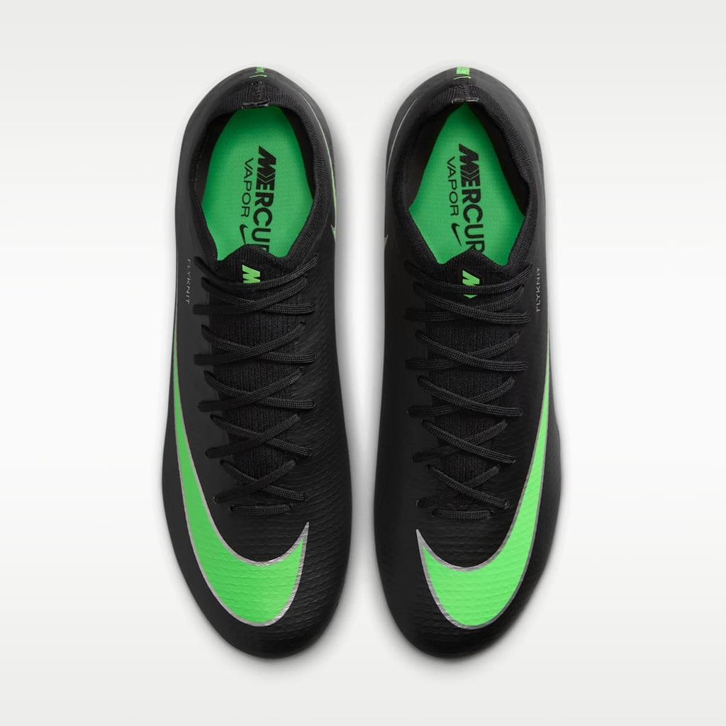 Women's Nike Mercurial Vapor 17 Pro Firm-Ground Low-Top Soccer Cleats - Black/Black/Illusion Green