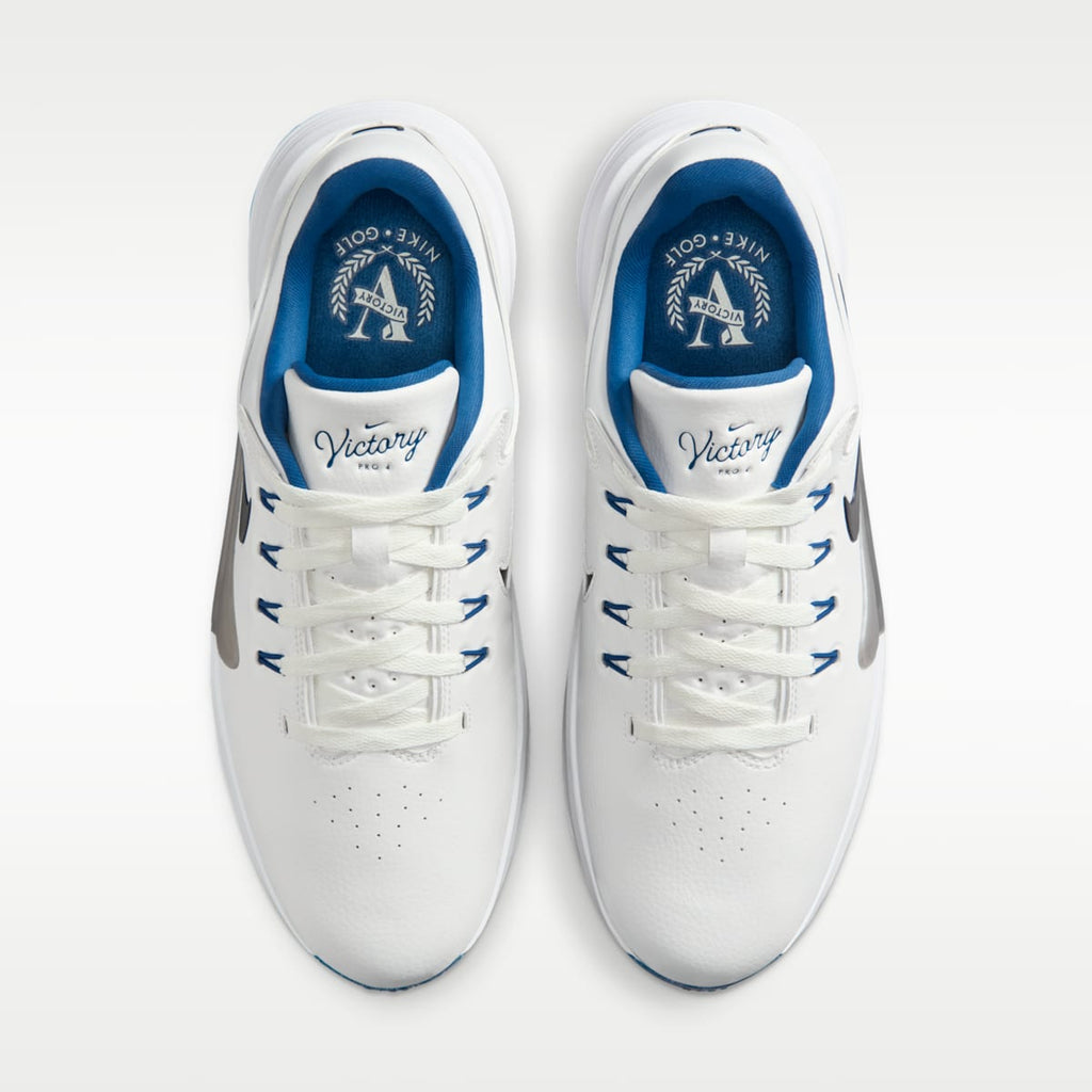 Nike Victory Pro 4 Golf Shoes - Summit White/Court Blue/Metallic Silver/Obsidian - Image 4
