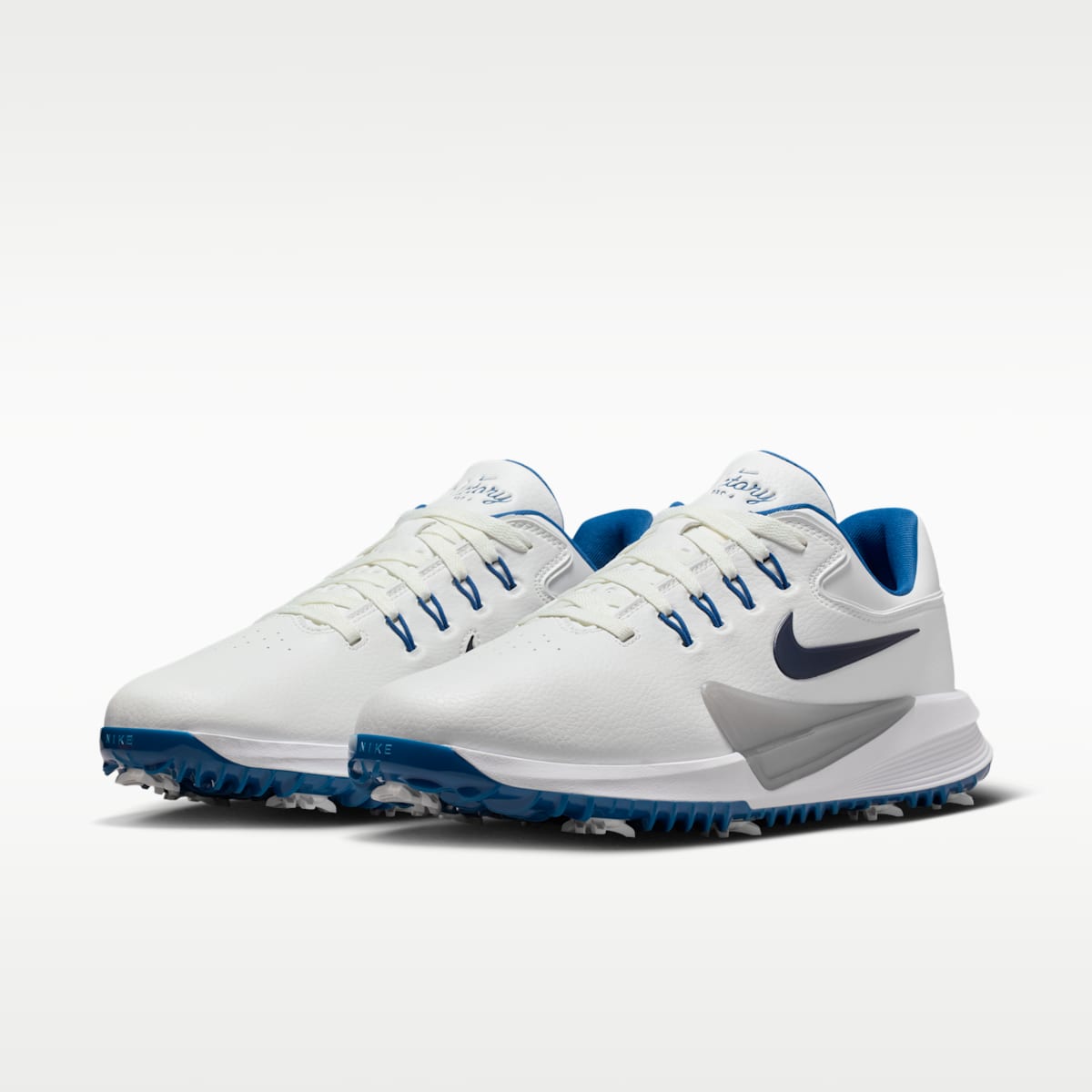 Nike Victory Pro 4 Golf Shoes - Summit White/Court Blue/Metallic Silver/Obsidian - Image 5
