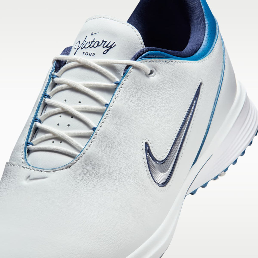 Nike Victory Tour 4 Golf Shoes - Summit White/Court Blue/Metallic Silver - Image 8