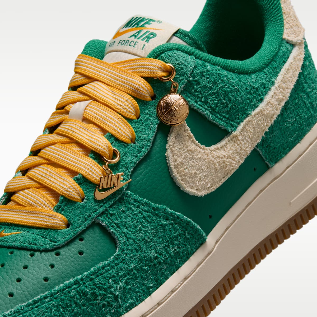 Nike Air Force 1 '07 "Game Day"  Women's Shoes - Malachite/University Gold/Gum Medium Brown/Coconut Milk - Image 9