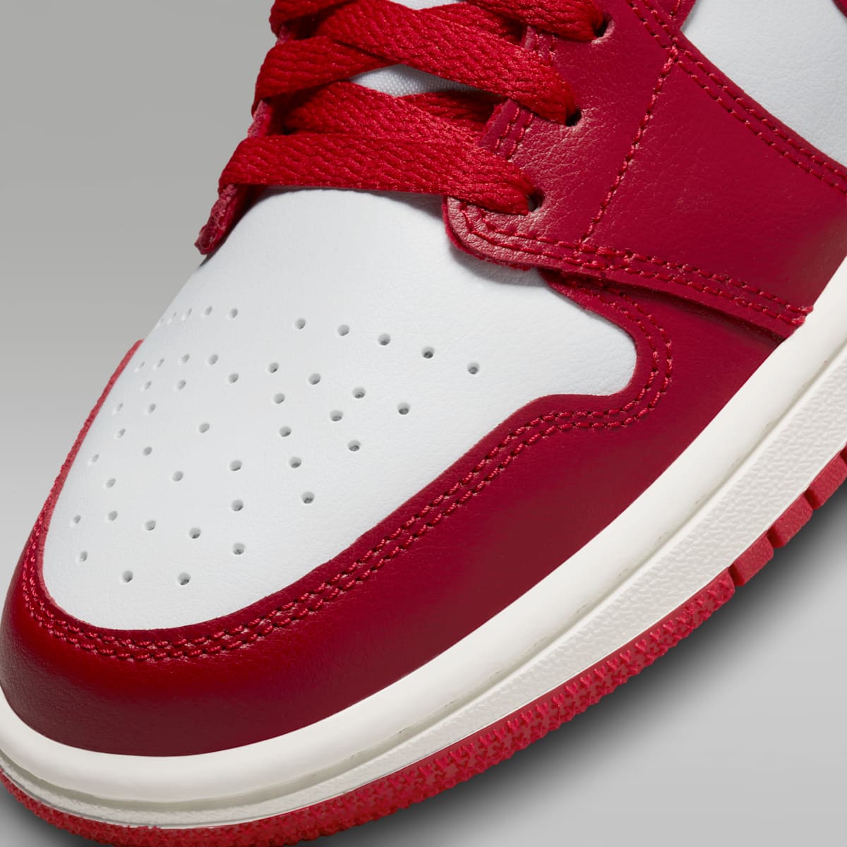 Air Jordan 1 Low Women's Shoes - White/Black/Sail/Gym Red - Image 7