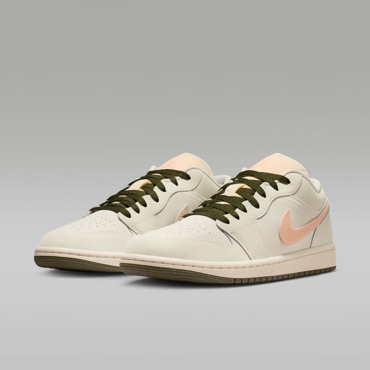 Air Jordan 1 Low Women's Shoes - Sail/Crimson Tint/Cargo Khaki