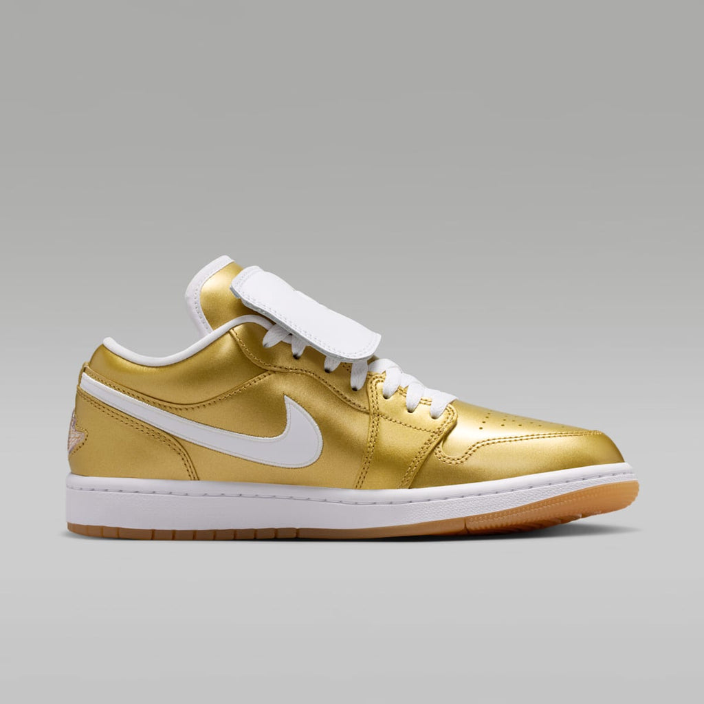 Air Jordan 1 Low Women's Shoes - Gold/White/Gum Yellow/Gold