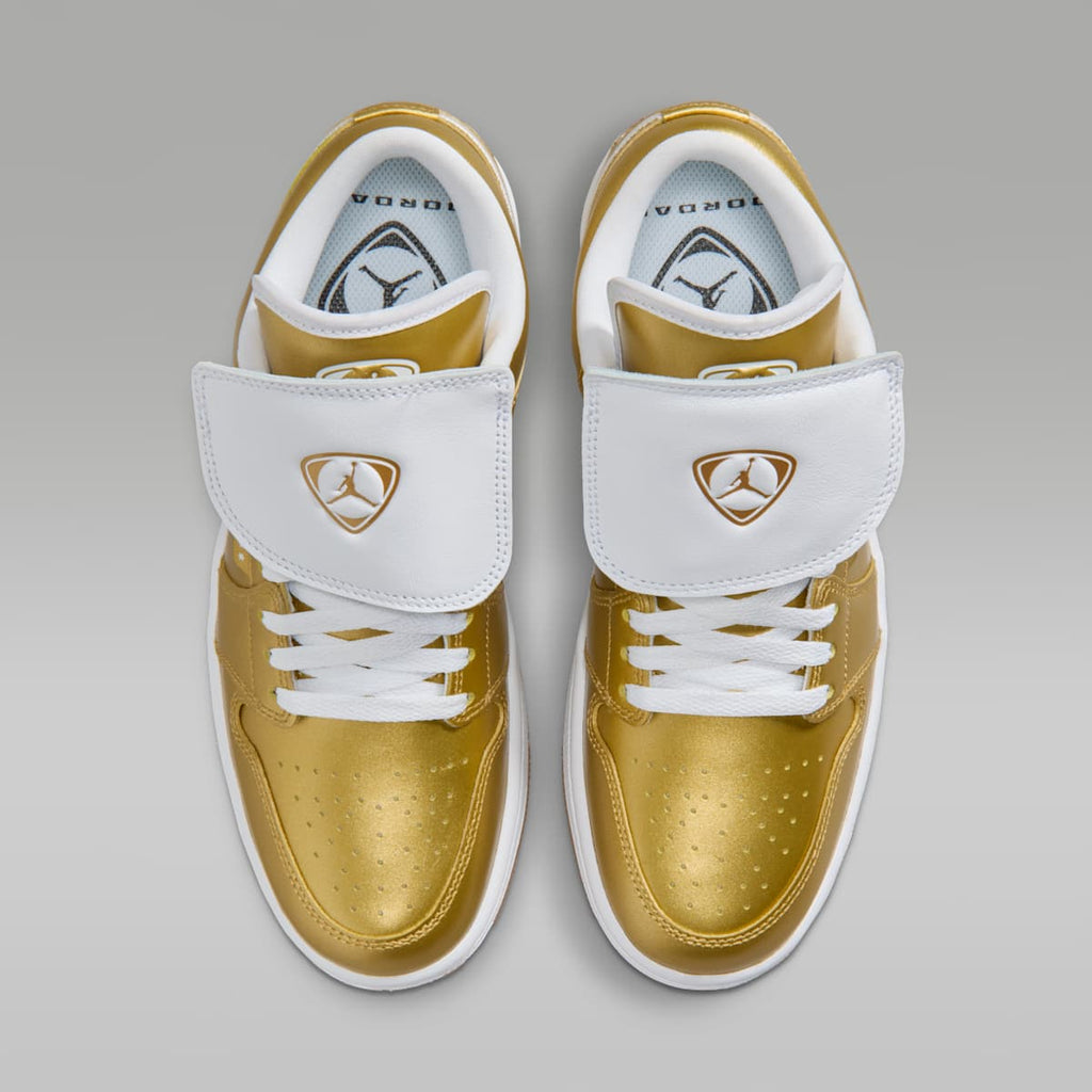Air Jordan 1 Low Women's Shoes - Gold/White/Gum Yellow/Gold
